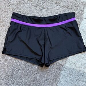 Zero X Posur Swimwear Womens Board Shorts Liquorice Black Purple Stripe Size L